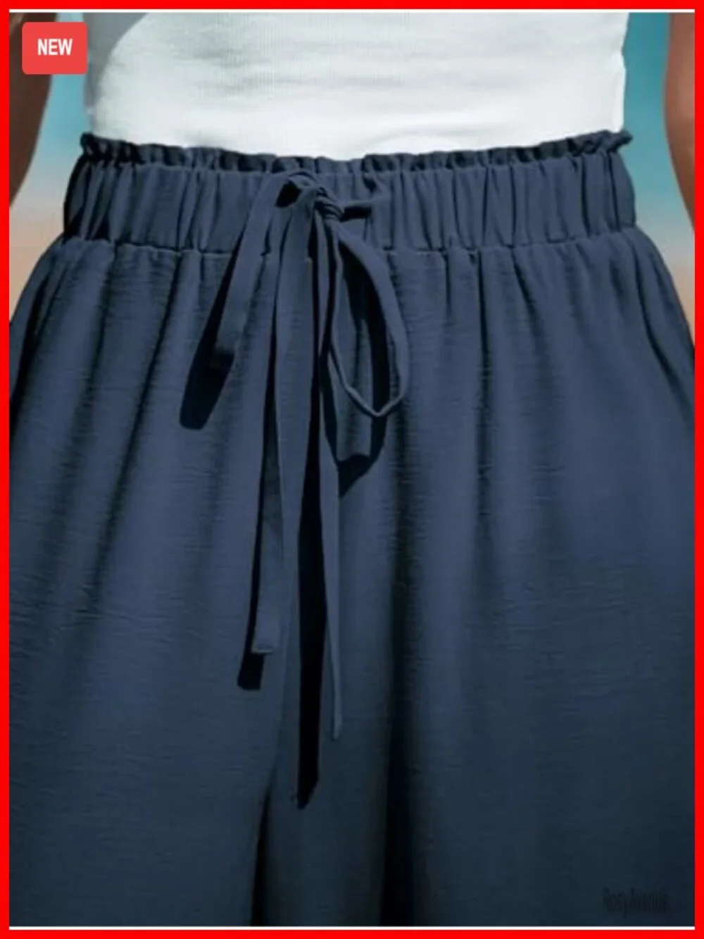 Smocked Waist Palazzo Pants Wide Leg Flowy Boho Tummy Control